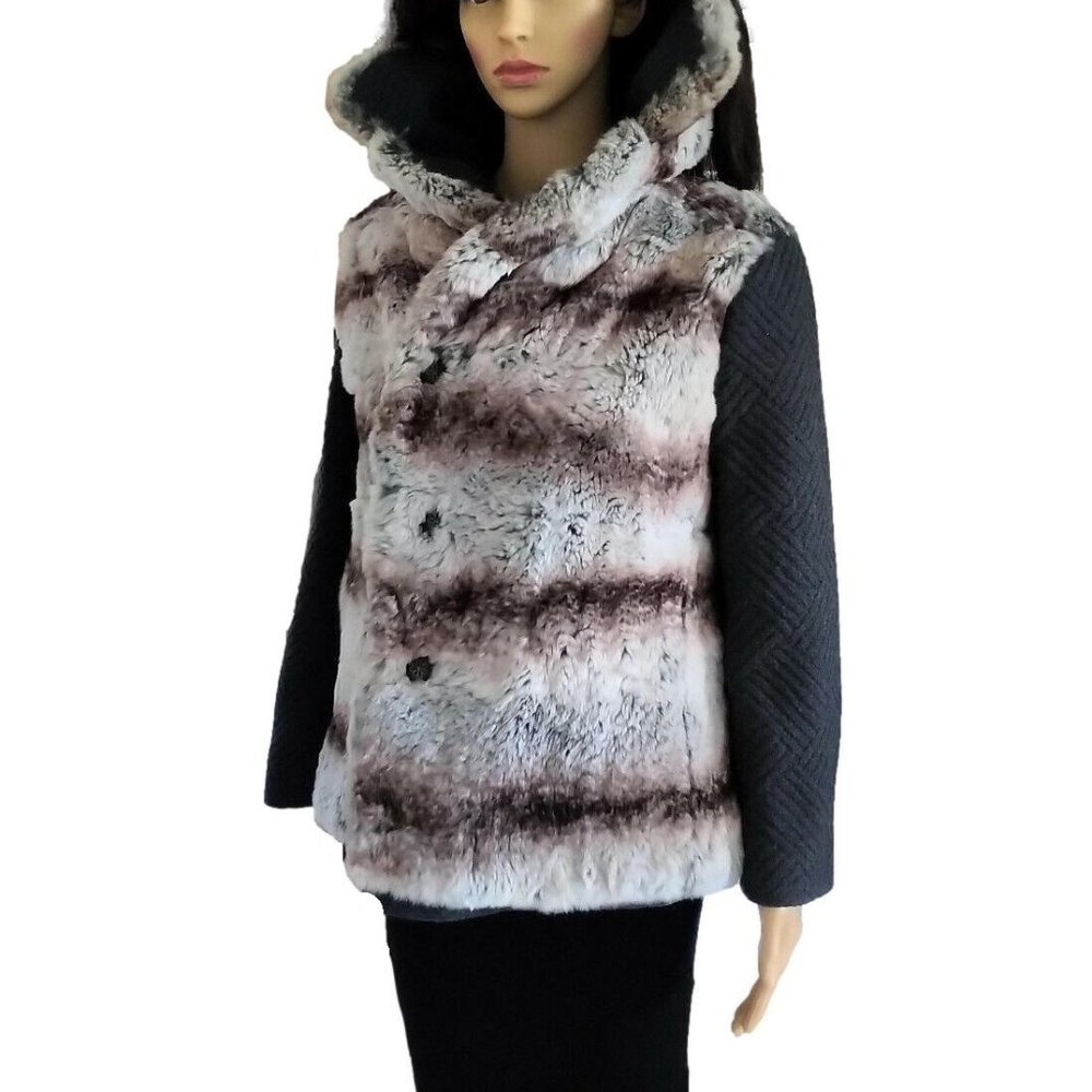 Custom Made Monaco Genuine Ermine Fur Après-ski Jacket Coact 38 6 M - Picture 7 of 10